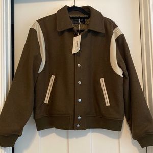 Oak + Fort wool blend bomber jacket